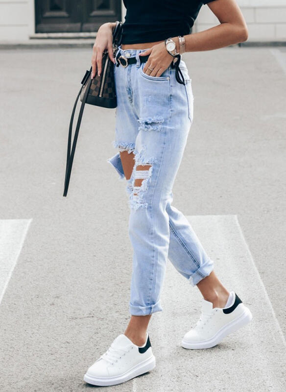 Elegante hellblaue Slim-Fit Jeans für Damen