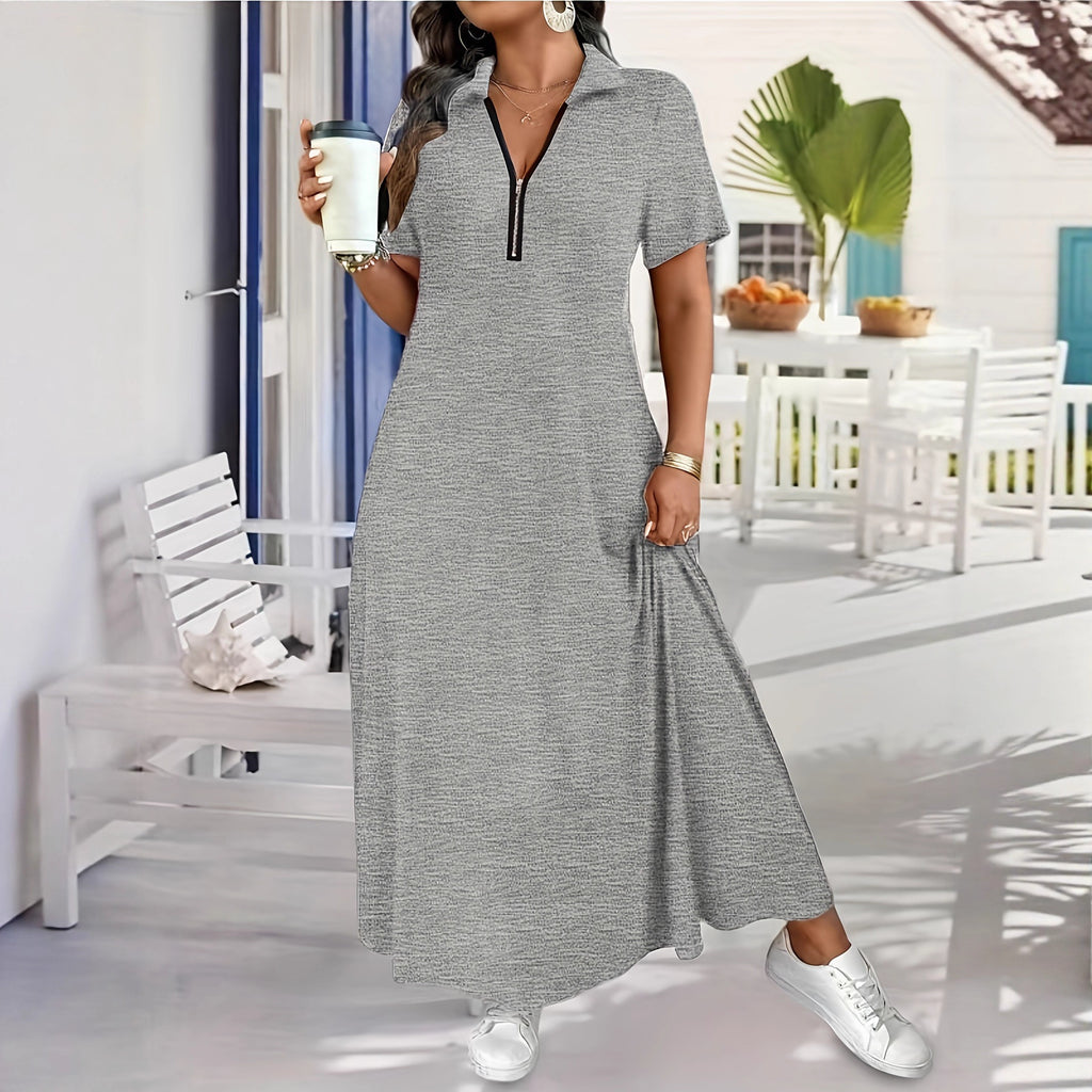 Einfaches Kurzarm-Kleid mit Reissverschluss