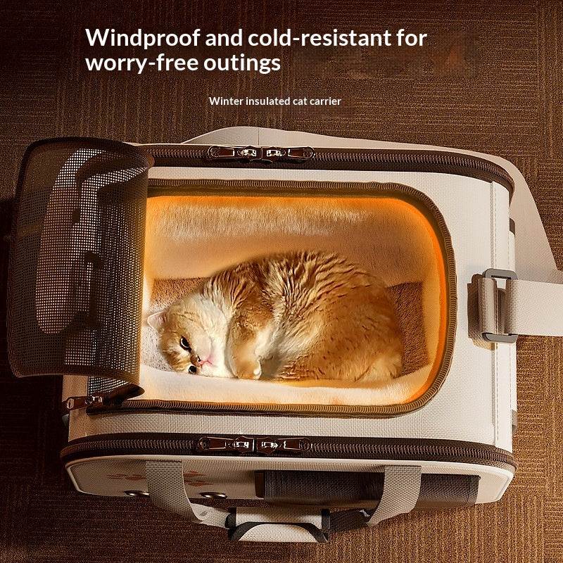 Warme Katzen-Tragetasche für unterwegs