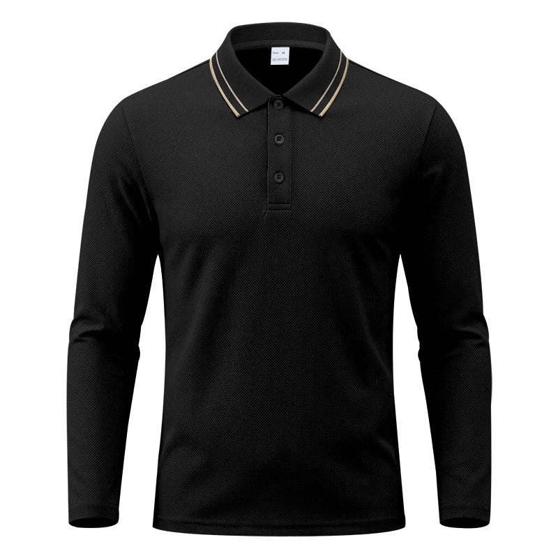Herren-Polo mit Kragen und langen Ärmeln