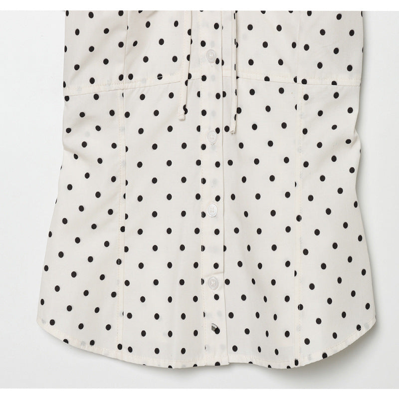 Damen Polka-Dot Top mit Schleife und Spaghettiträgern