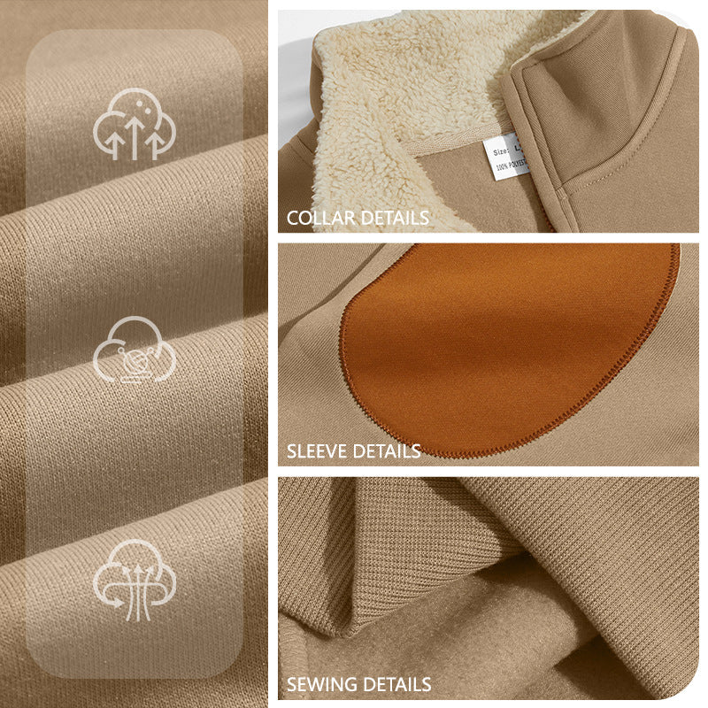 Retro Patchwork Langarm-Sweatshirt für Herren – Ansicht 4