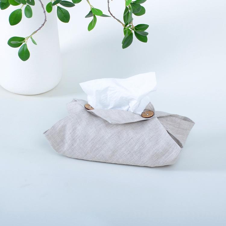 Stoff-Tissuebox aus Leinen