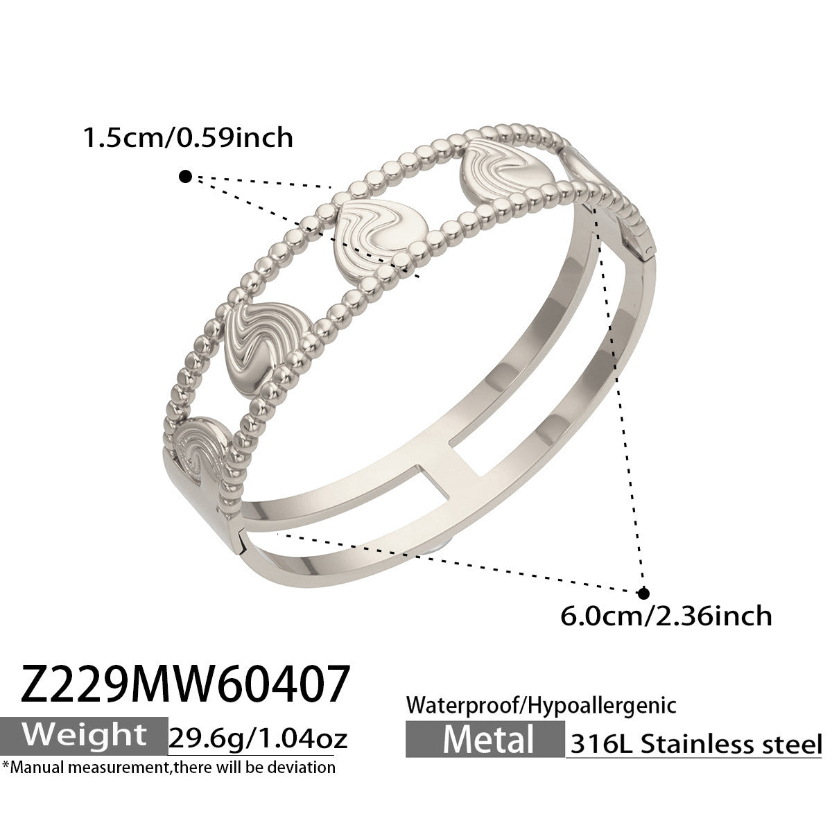 Damenarmband mit Herzverschluss