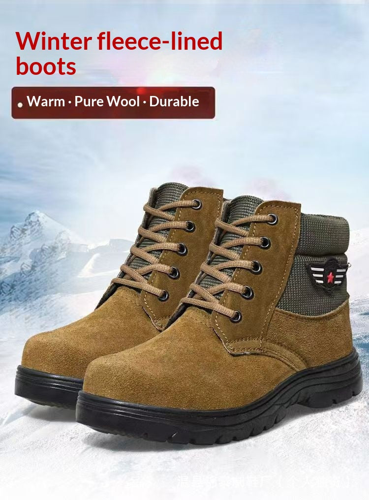 Warme Herren-Boots mit Lammfell-Futter