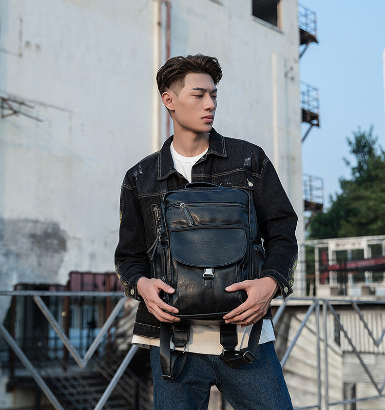 Grosser Rindsleder-Rucksack für Herren – Bild 17 | LuxeStyle