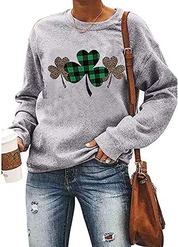 Gedruckter Langarm Pullover Damen
