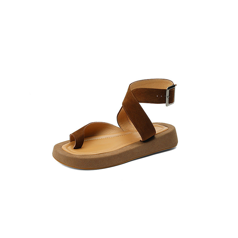 Sandalen mit runden Zehen, mittlerer Absatz, Plattform – Bild 3 | LuxeStyle