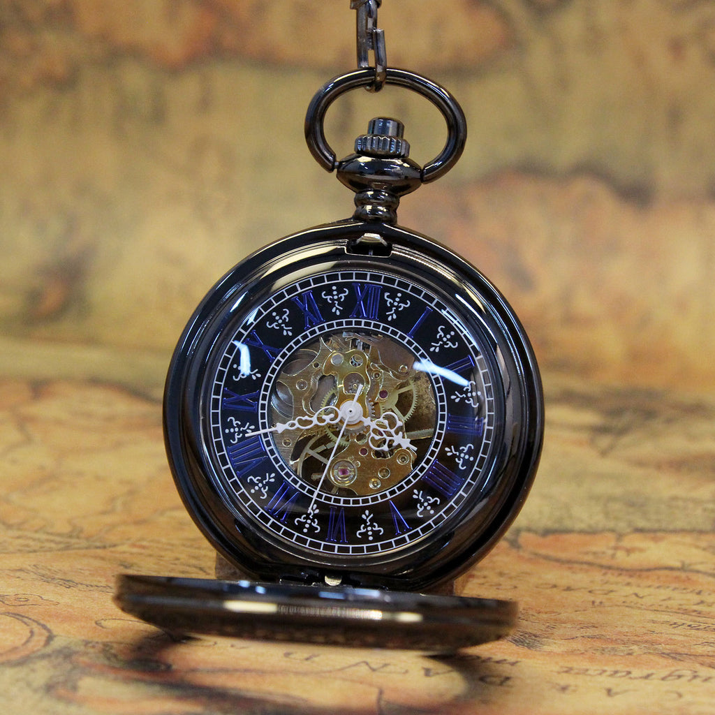 Transparente Retro-Skelett-Taschenuhr