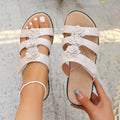 Sandalen mit Riemen und Blumenmuster – Bild 1 | LuxeStyle