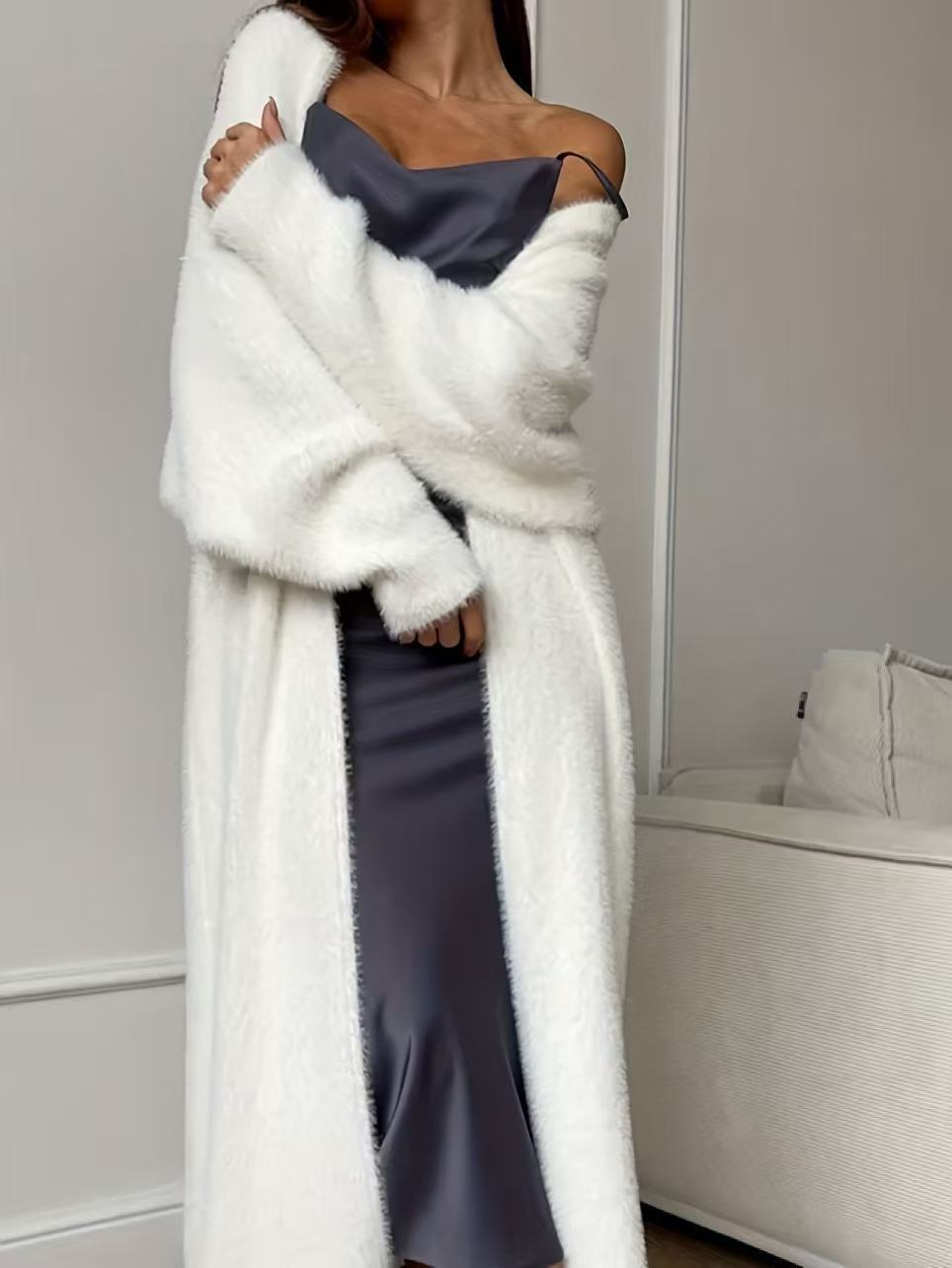 Flauschiger Oversized Strick-Cardigan