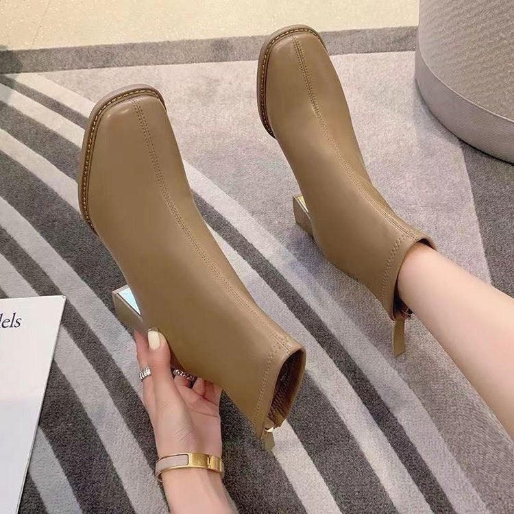 Chunky Ankle Boots mit Reissverschluss