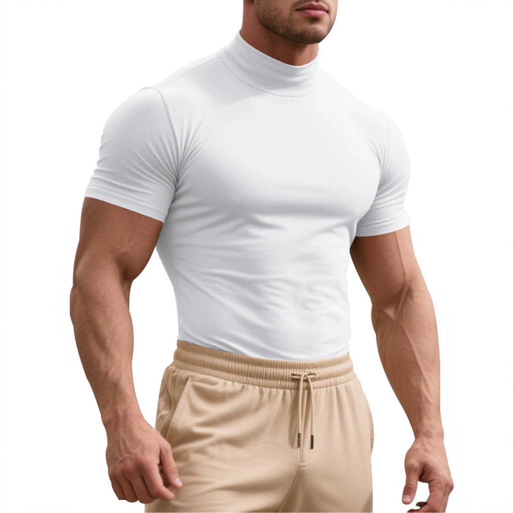 Stretch-T-Shirt mit Rollkragen