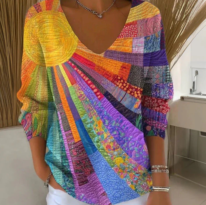 Damen Pullover Sweatshirt mit Print