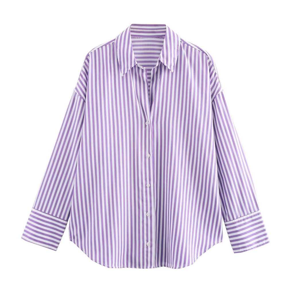 Damen Langarmhemd mit Reverskragen | LuxeStyle