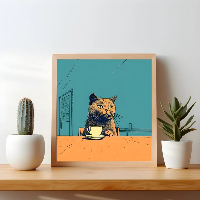 Gerahmtes Wandbild mit Katzenmotiv – Bild 10 | LuxeStyle