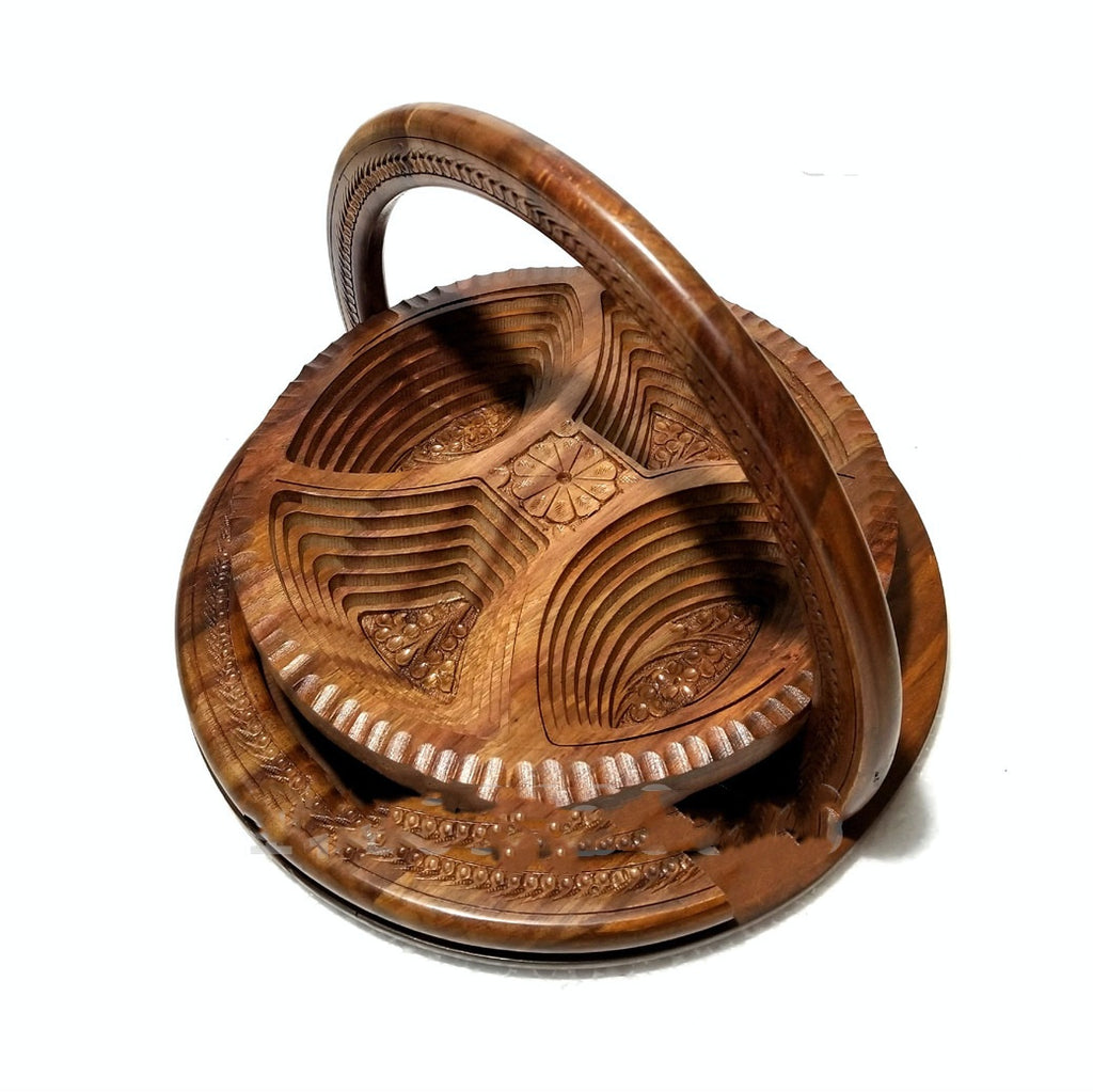 Holzkorb handgeschnitzt für Früchte – Bild 8 | LuxeStyle