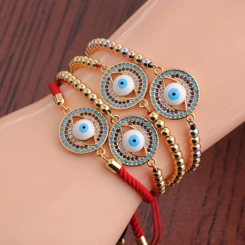 Kupfer-Zirkon Armband mit Teufelsauge – Bild 5 | LuxeStyle