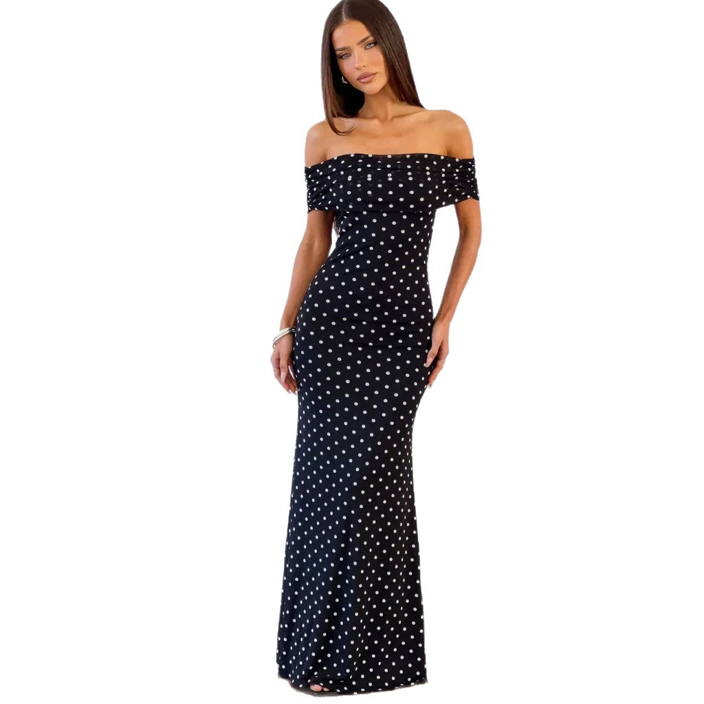 Polkadot-Mesh-Oberteil-Ohne-Ärmel-Kleid