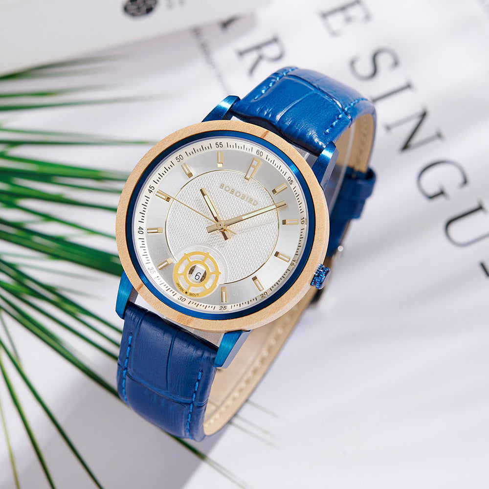 Natürliche Holzarmbanduhr mit Vintage-Minimalist-Design für Junggeblie