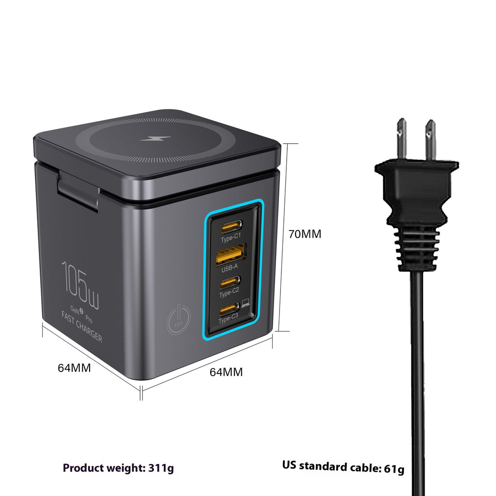 105W Multifunktionales Magnetisches GaN Wireless Ladegerät