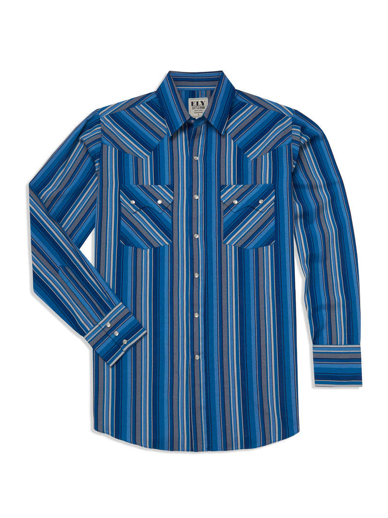 Gestreiftes Langarmhemd für Herren im Western-Stil – Bild 8 | LuxeStyle