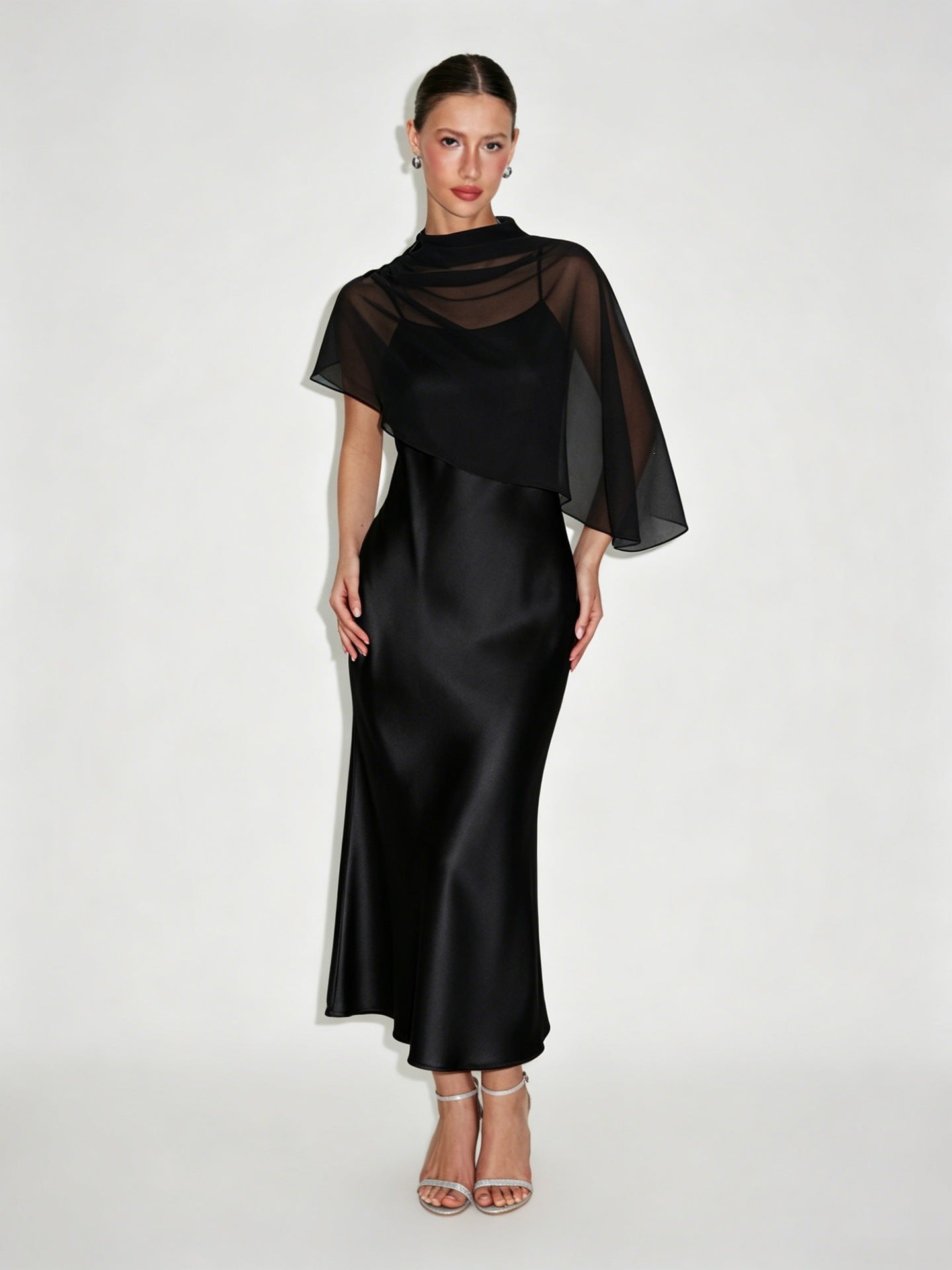 Leicht Luxus Schulterumhangkleid Damen
