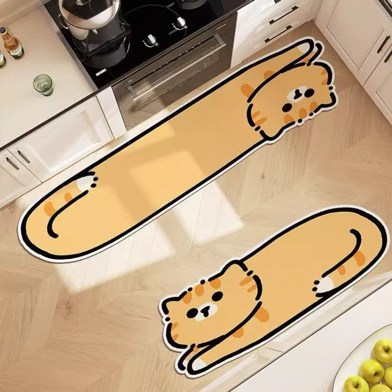 Saugfähige Cartoon Katzen Bodenmatte | LuxeStyle