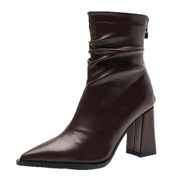 Warme Velours-Stiefel mit Absatz