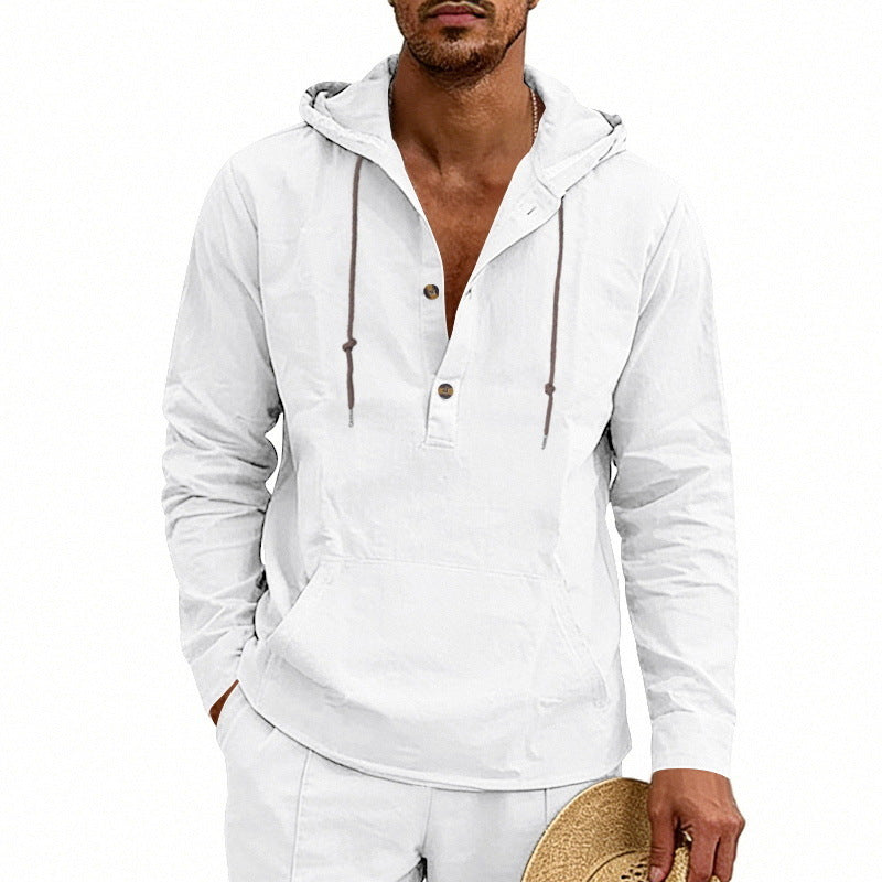 Leinenhemd mit Kapuze | LuxeStyle