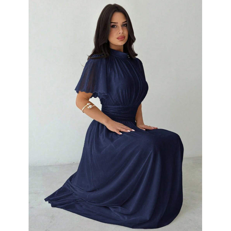 Elegantes A-Linien-Kleid mit Rüschenärmeln