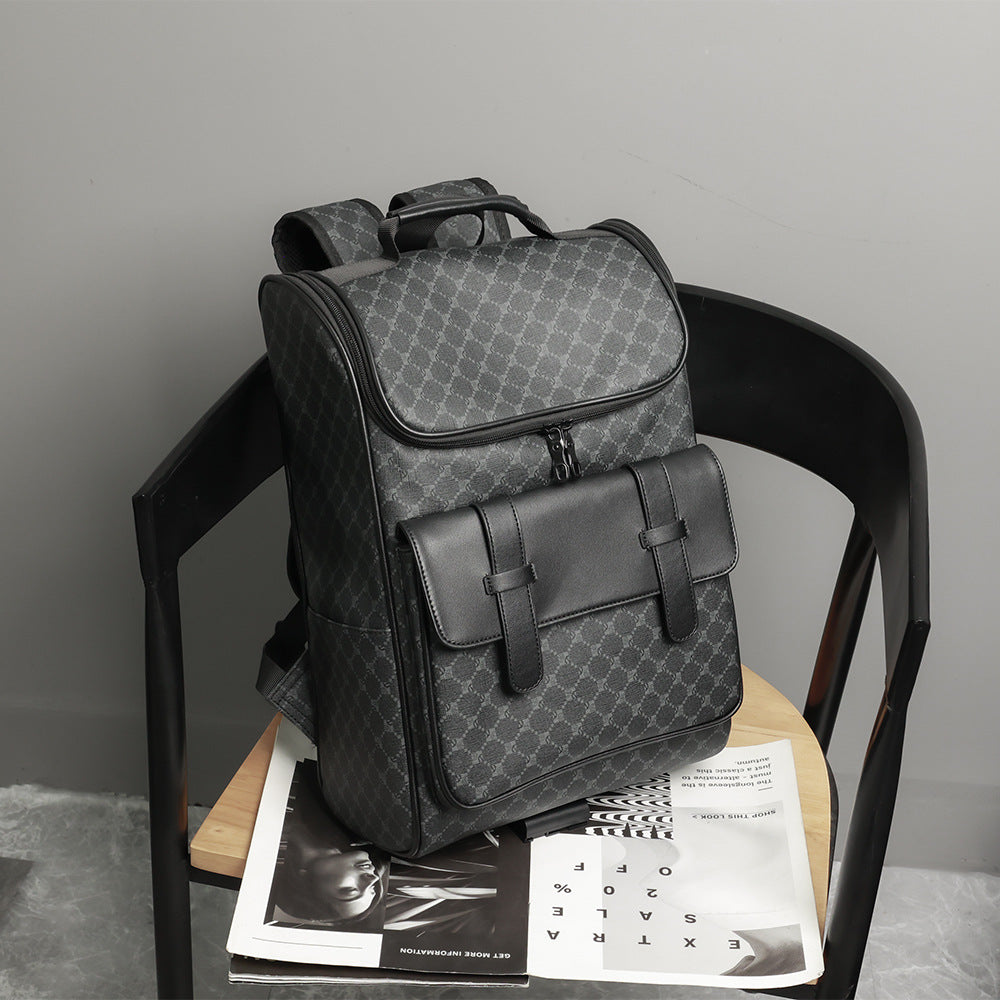 Grosses Casual-Rucksack mit PU-Leder und Buchstaben-Print – Bild 3 | LuxeStyle