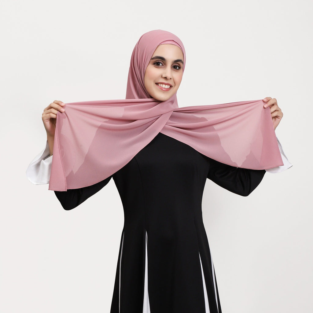 Chiffon-Schal-Set mit Kapuze – Bild 3 | LuxeStyle