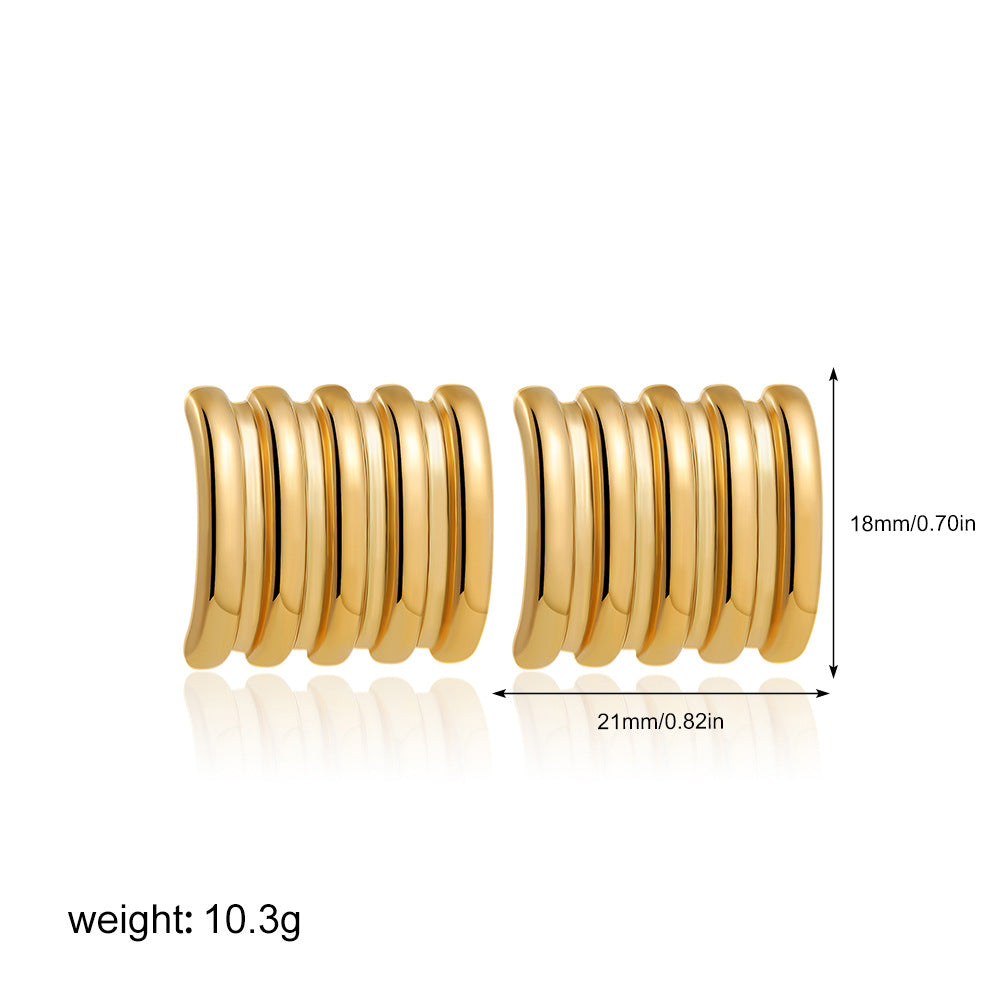 Goldene Streifenohrringe
