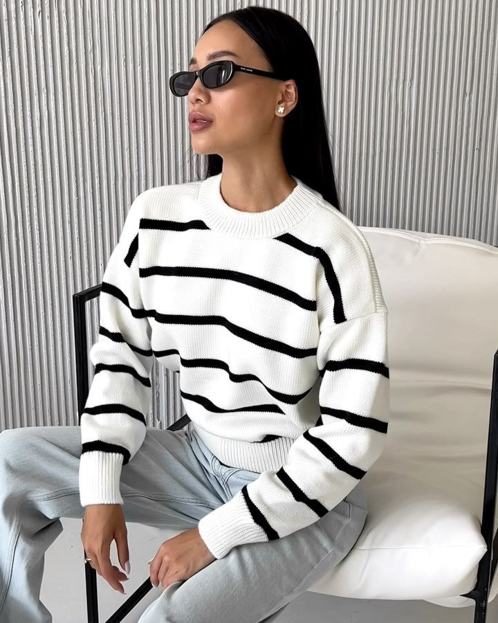 Gestreiftes Langarmshirt für Damen