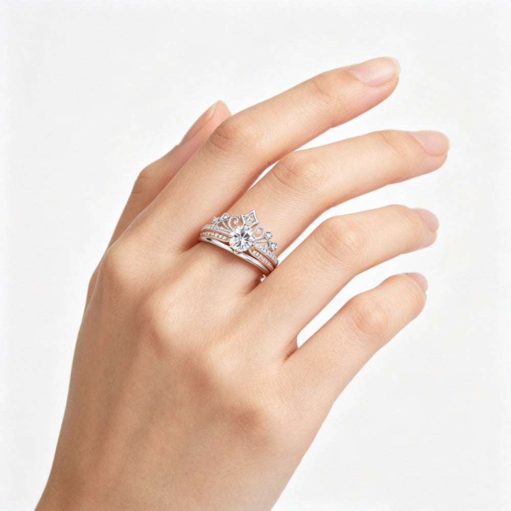 Moissanite Crown Ring