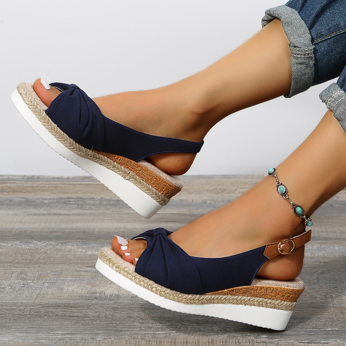 Keilsandalen mit Hanfseil und Schleife – Bild 5 | LuxeStyle