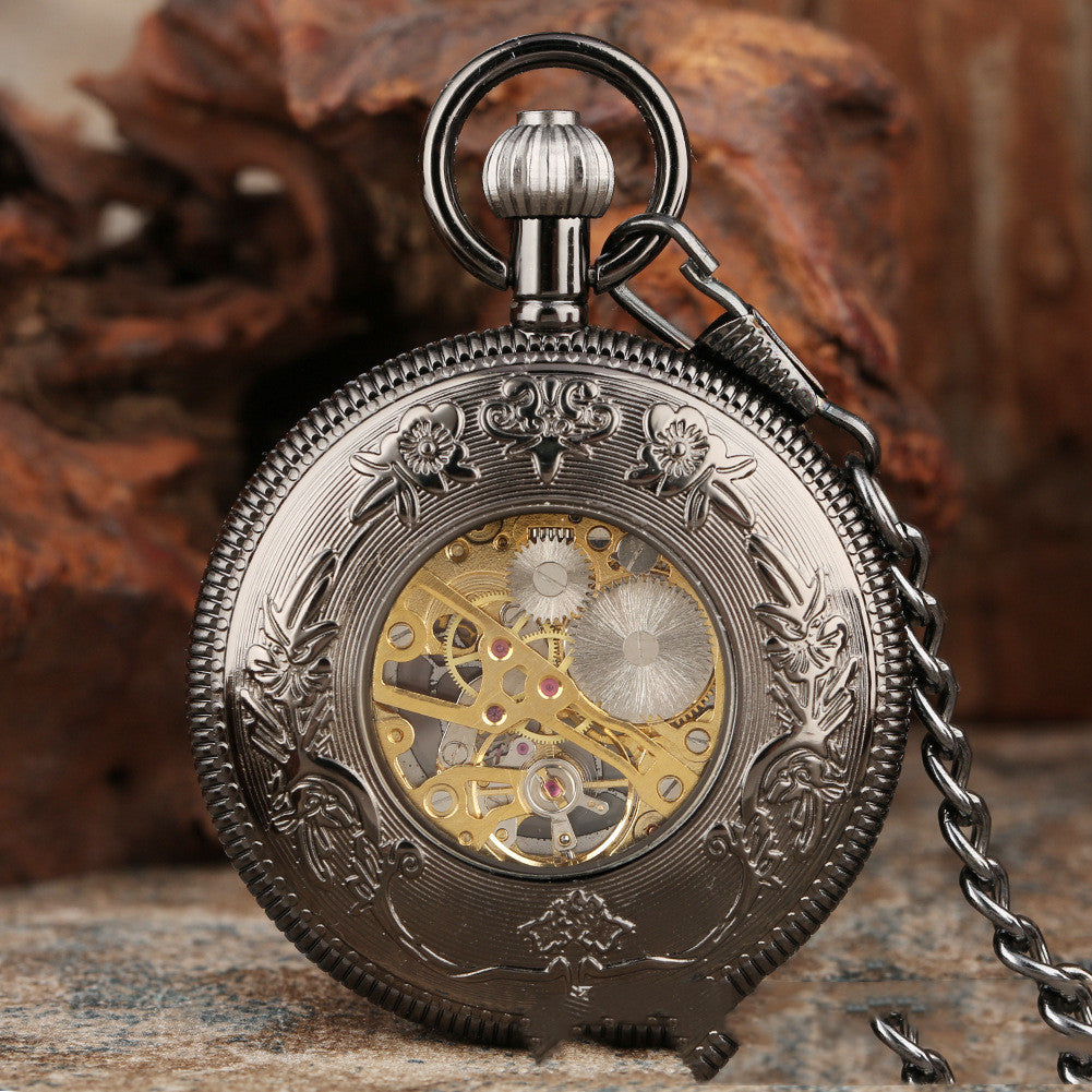 Vintage Taschenuhr mit Blumenmuster | LuxeStyle