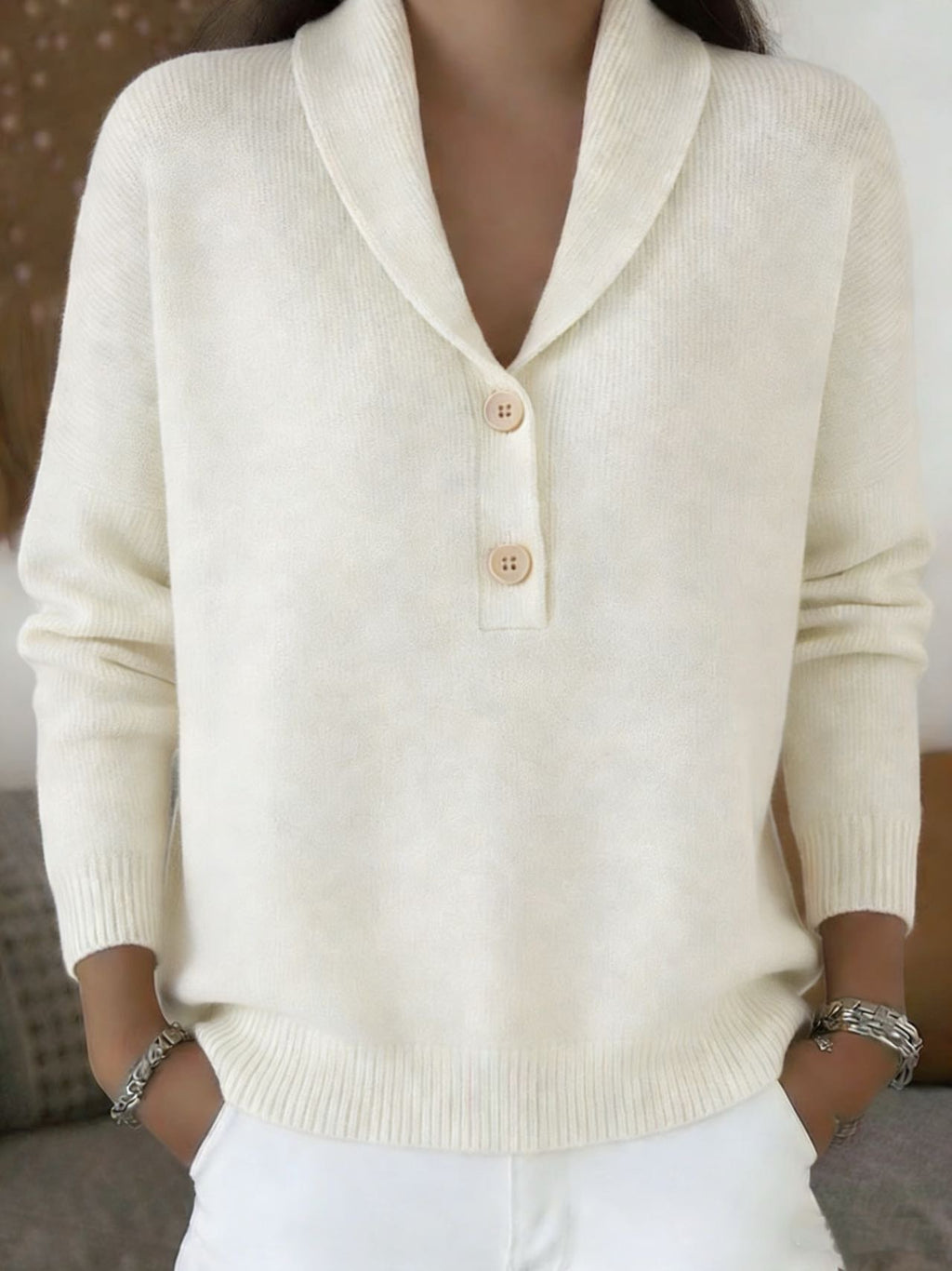 Polo-Rollkragenpullover für Damen