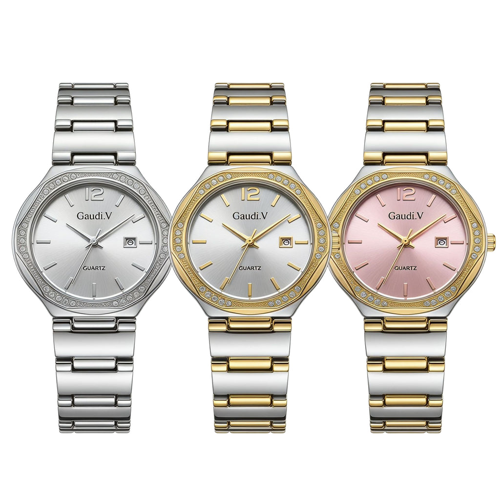 Strassbesetzte Business-Quarz-Uhr – Bild 5 | LuxeStyle