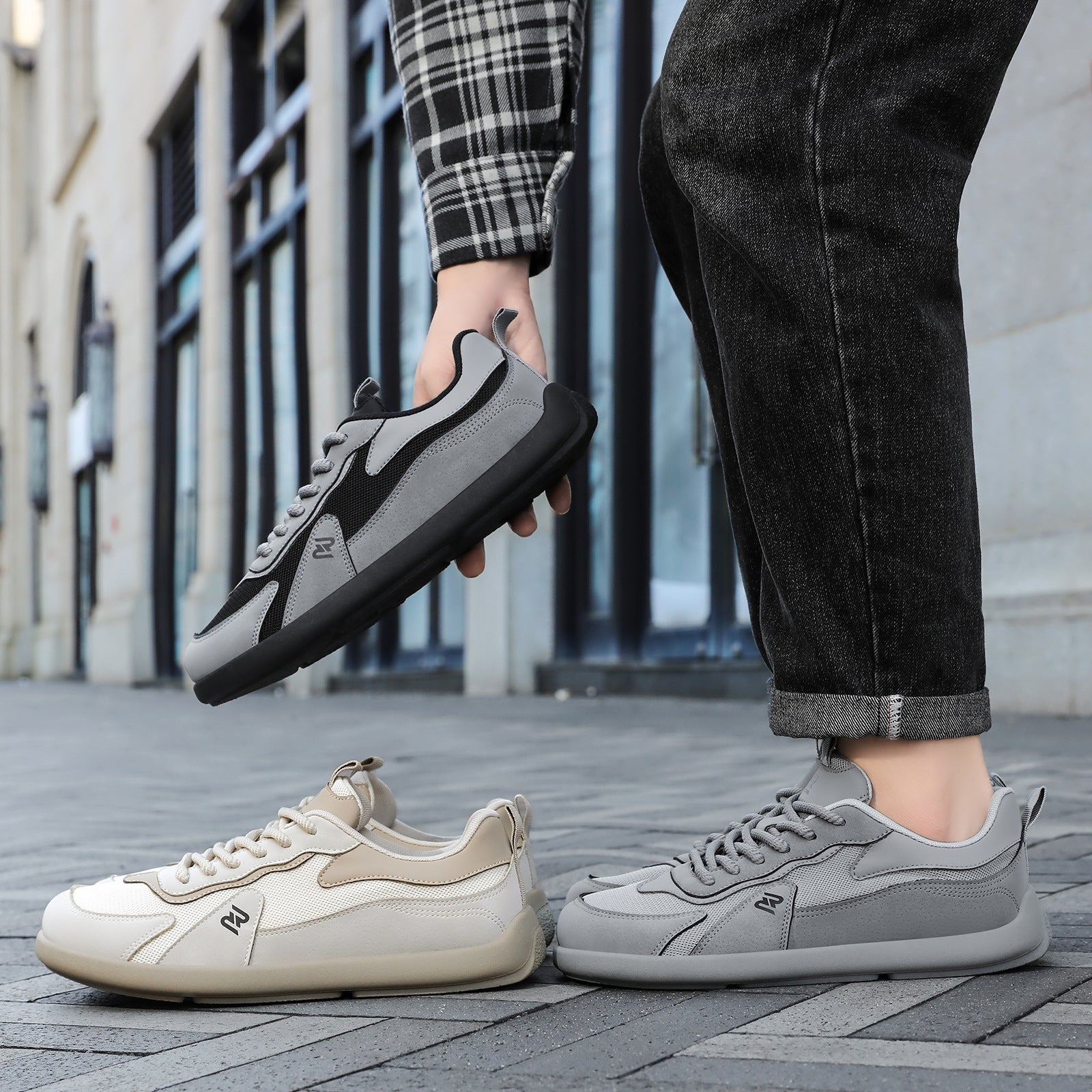 Atmungsaktive Casual Sneakers mit breitem Leisten
