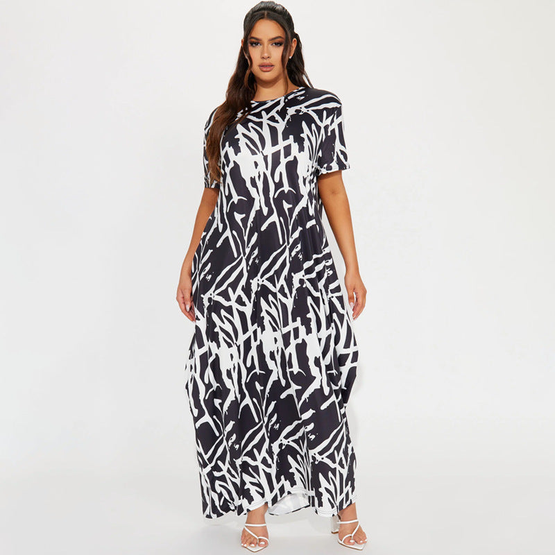 Langschürze mit abstraktem Druck – Bild 4 | LuxeStyle