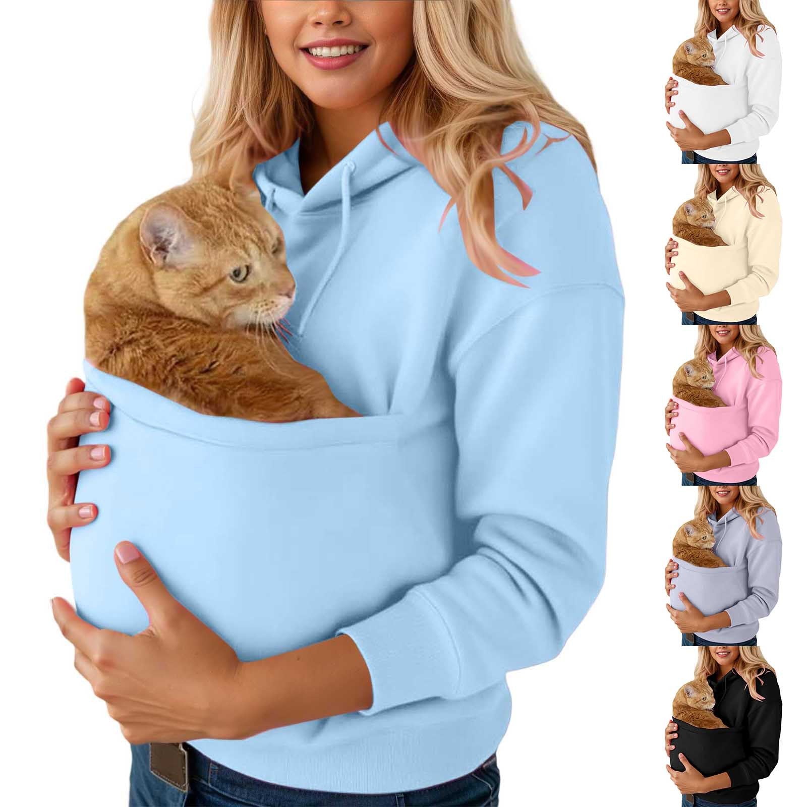 Kapuzen-Sweatshirt mit Bauchtasche für Haustiere – Ansicht 8