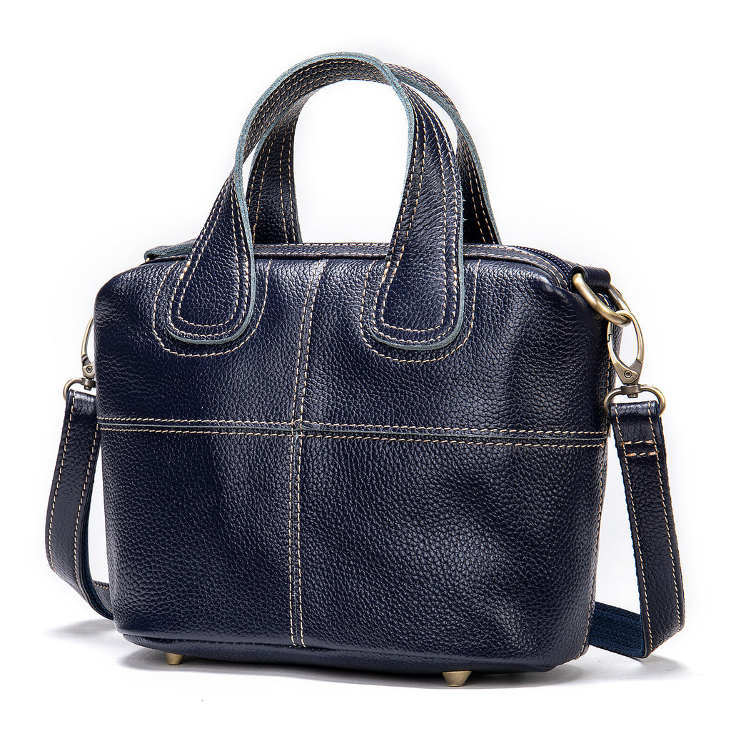 Schwarze Ledertasche mit Schultergurt – Bild 7 | LuxeStyle