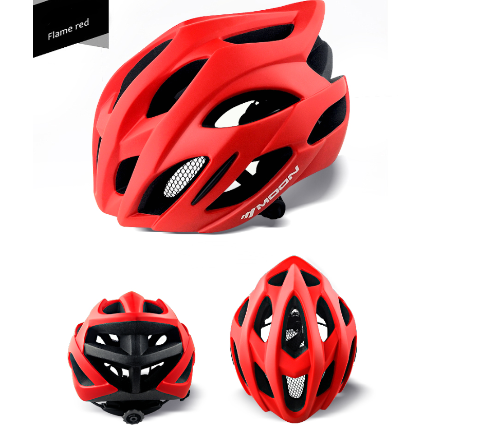 moon Fahrradhelm MV53 L schwarz, weiss, rot