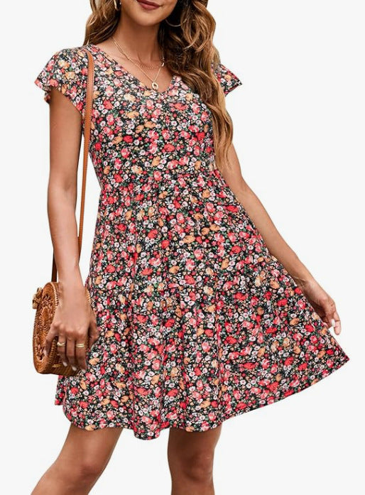 Elegantes Plisseekleid mit V-Ausschnitt – Bild 12 | LuxeStyle