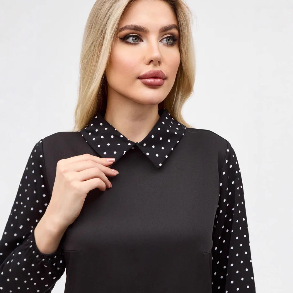Patchwork-Langarm-Kleid – Bild 2 | LuxeStyle