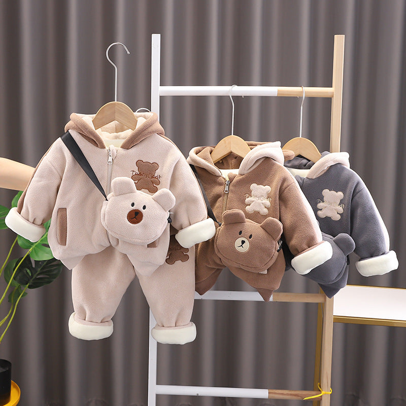 Gepolsterte Kapuzen-Baumwoll-Jacke für Baby | LuxeStyle