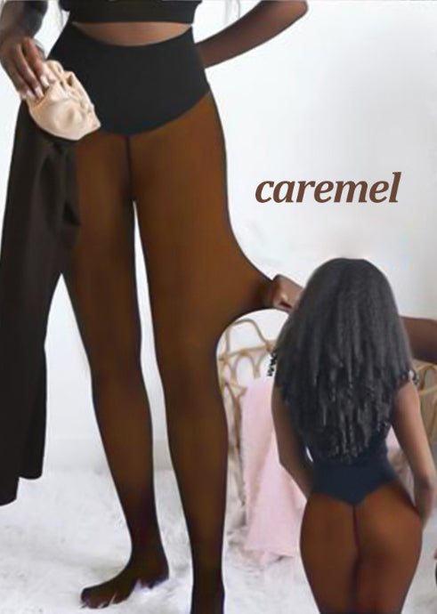 Braune Leggings mit hoher Elastizität