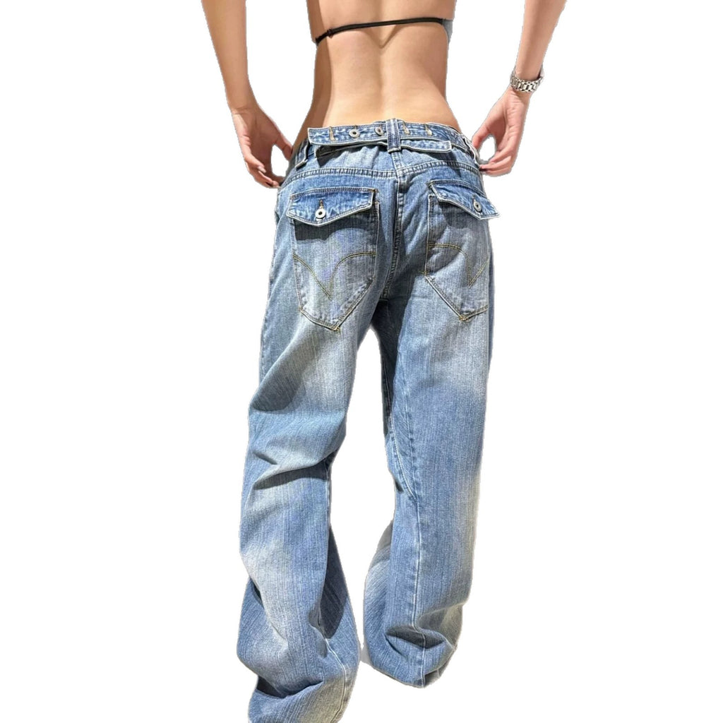 Retro Cropped Jeans für Damen